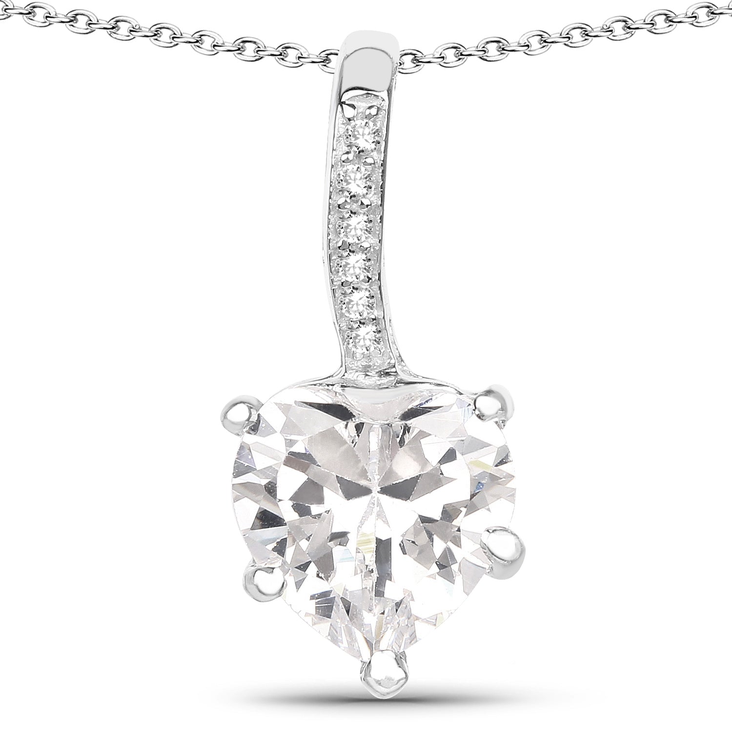 4.46 Carat Genuine White Cubic Zirconia .925 Sterling Silver Pendant on sale at MyriadMart