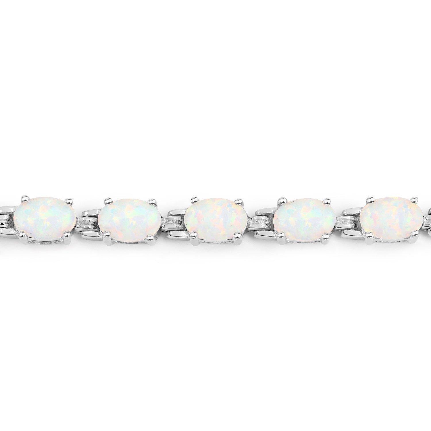3.50 Carat Genuine Created Opal .925 Sterling Silver Bracelet on sale at MyriadMart