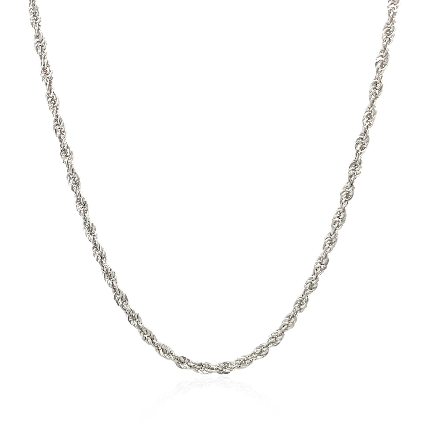 2.0mm 14k White Gold Light Rope Chain on sale at MyriadMart