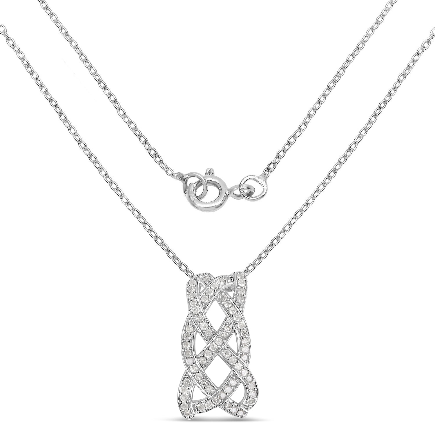 0.54 Carat Genuine White Diamond .925 Sterling Silver Pendant on sale at MyriadMart