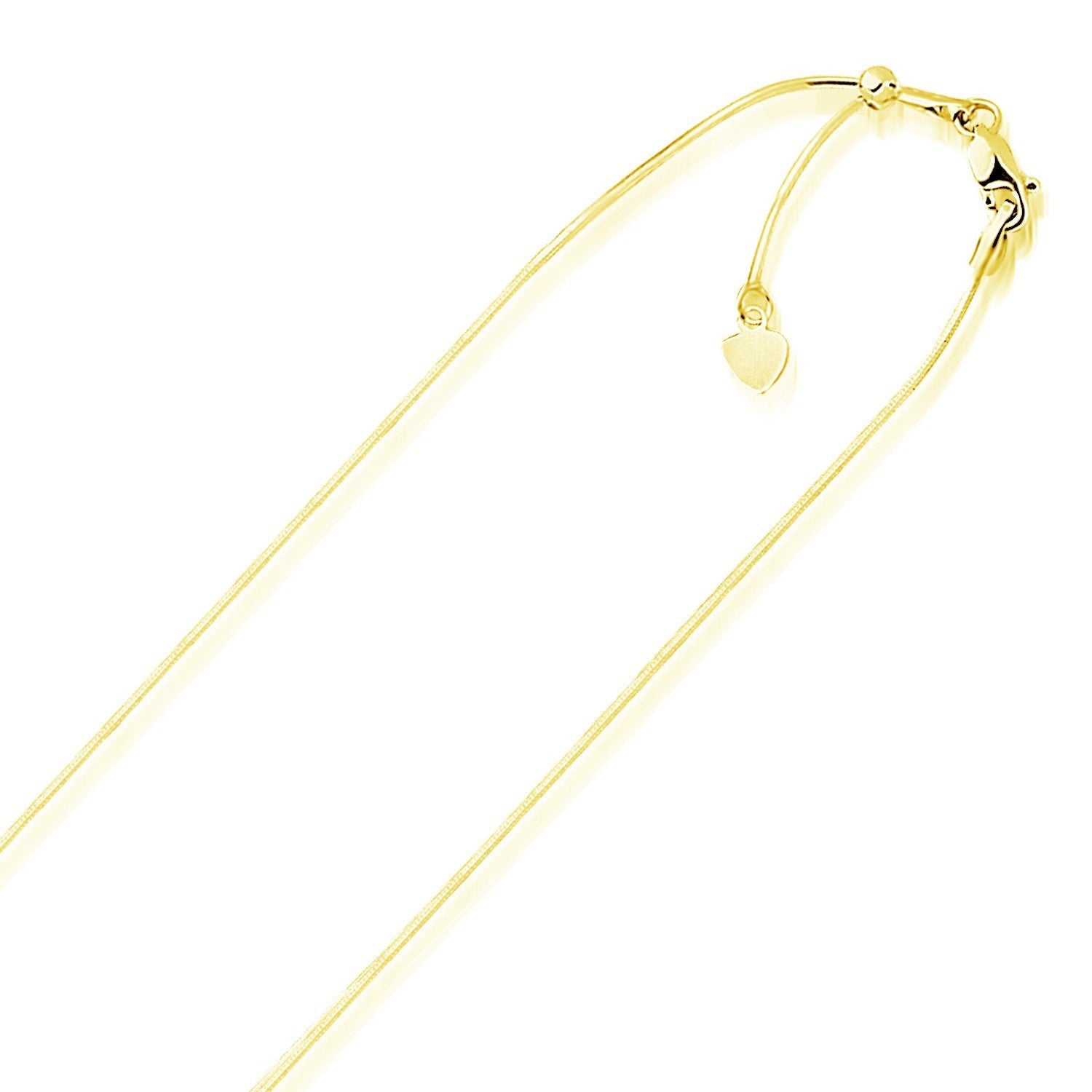 14k Yellow Gold Adjustable Snake Chain 0.85mm on sale at MyriadMart
