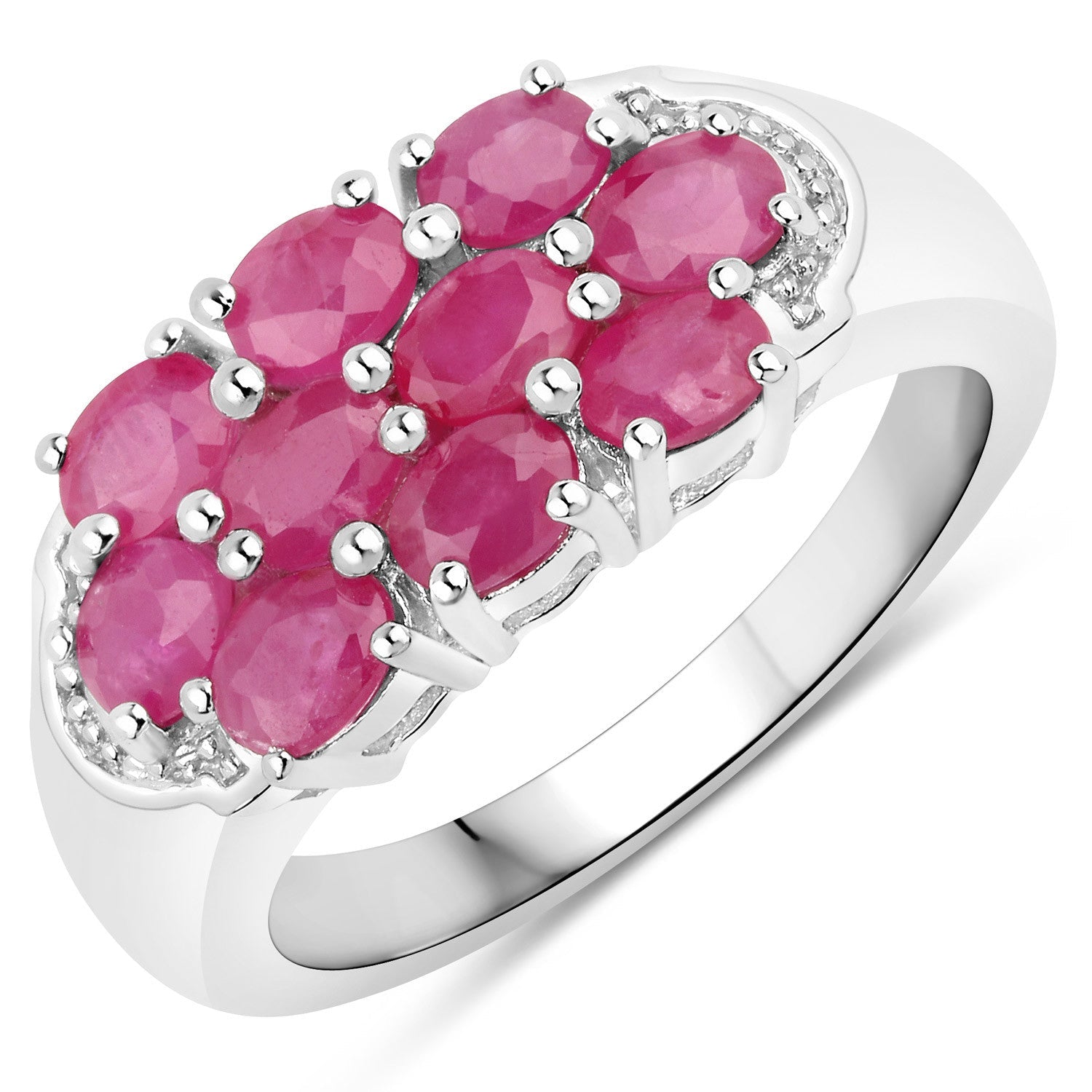 2.20 Carat Genuine Ruby .925 Sterling Silver Ring on sale at MyriadMart