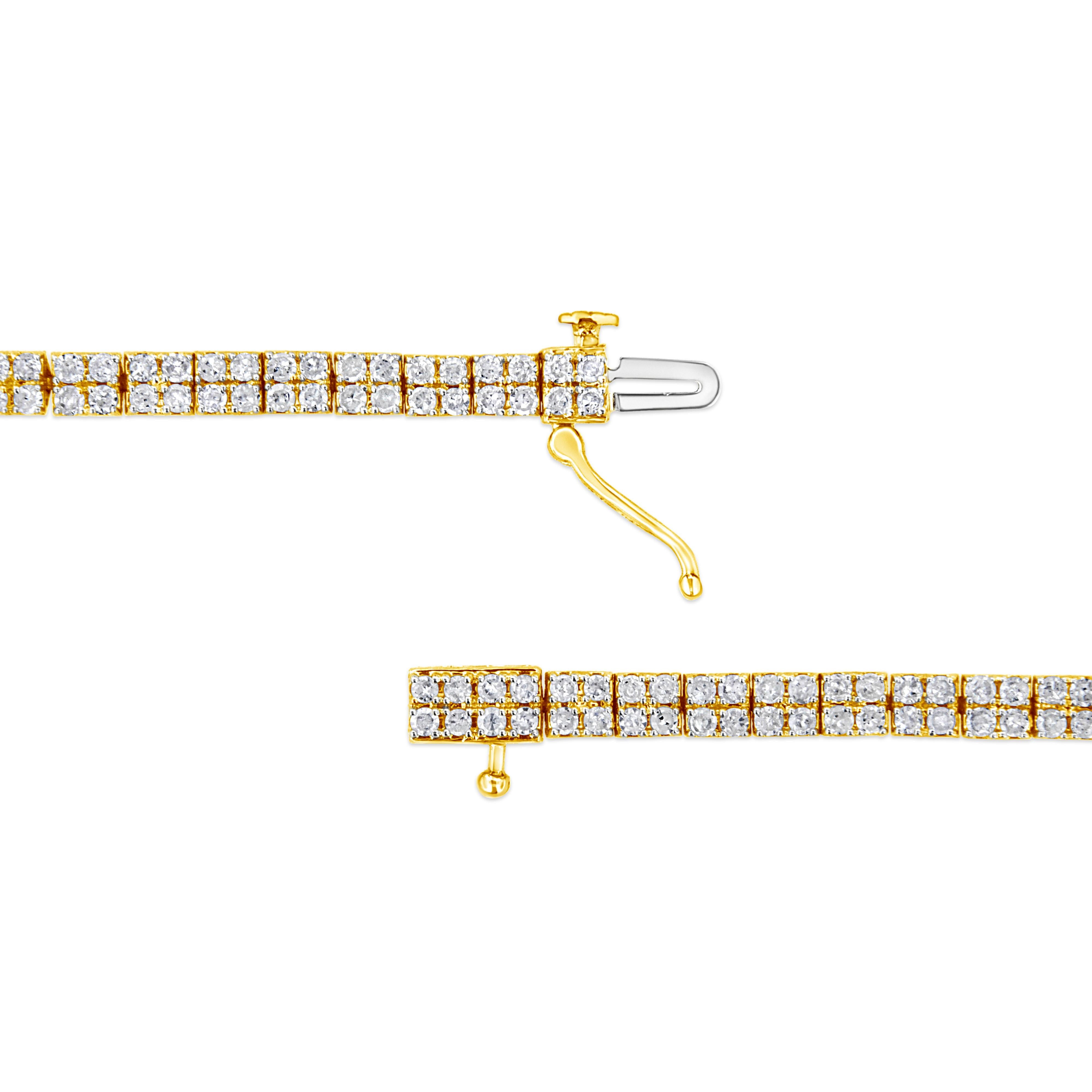 14K Yellow Gold Plated .925 Sterling Silver 3.0 Cttw Diamond Link Bracelet K-L Color, I2-I3 Clarity - 7.25" on sale at MyriadMart