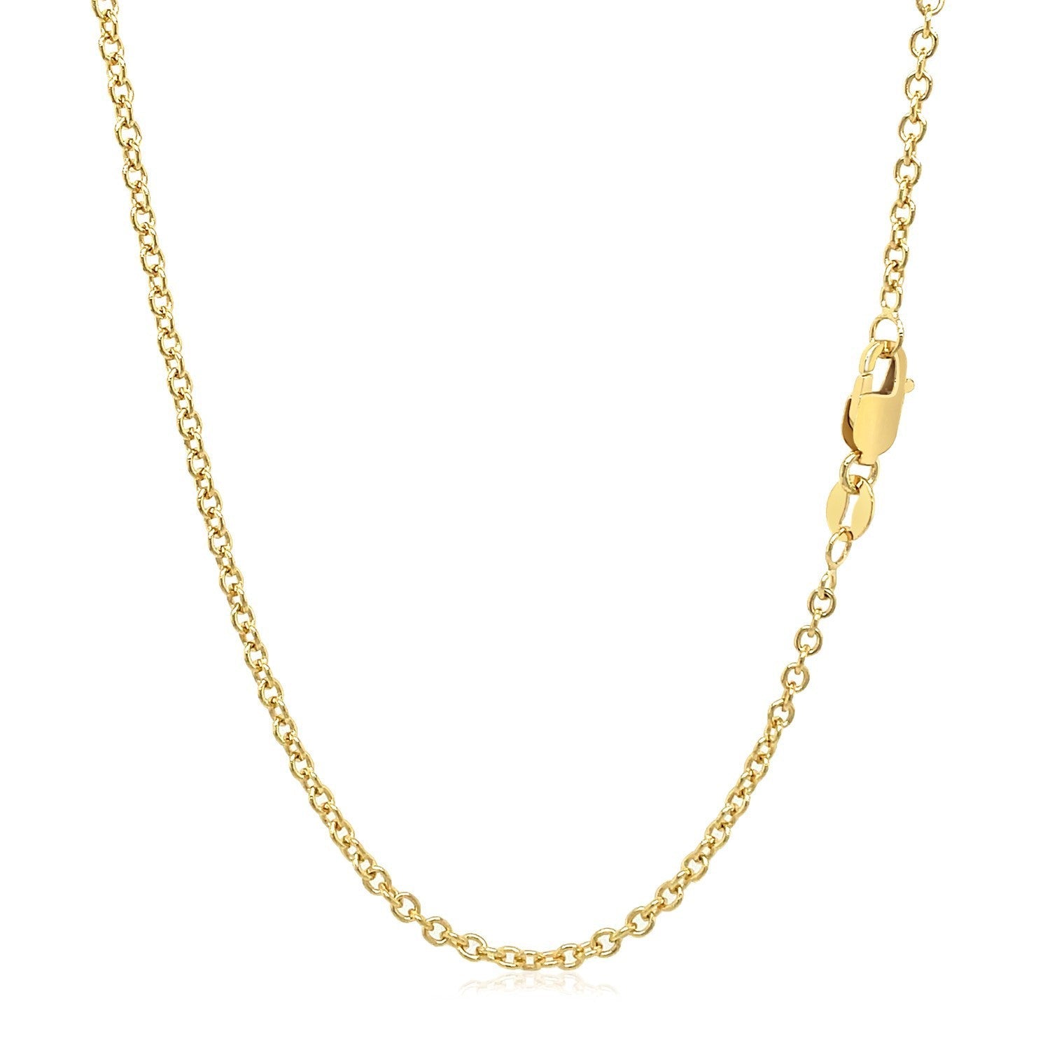 14k Yellow Gold Round Cable Link Chain 1.9mm on sale at MyriadMart
