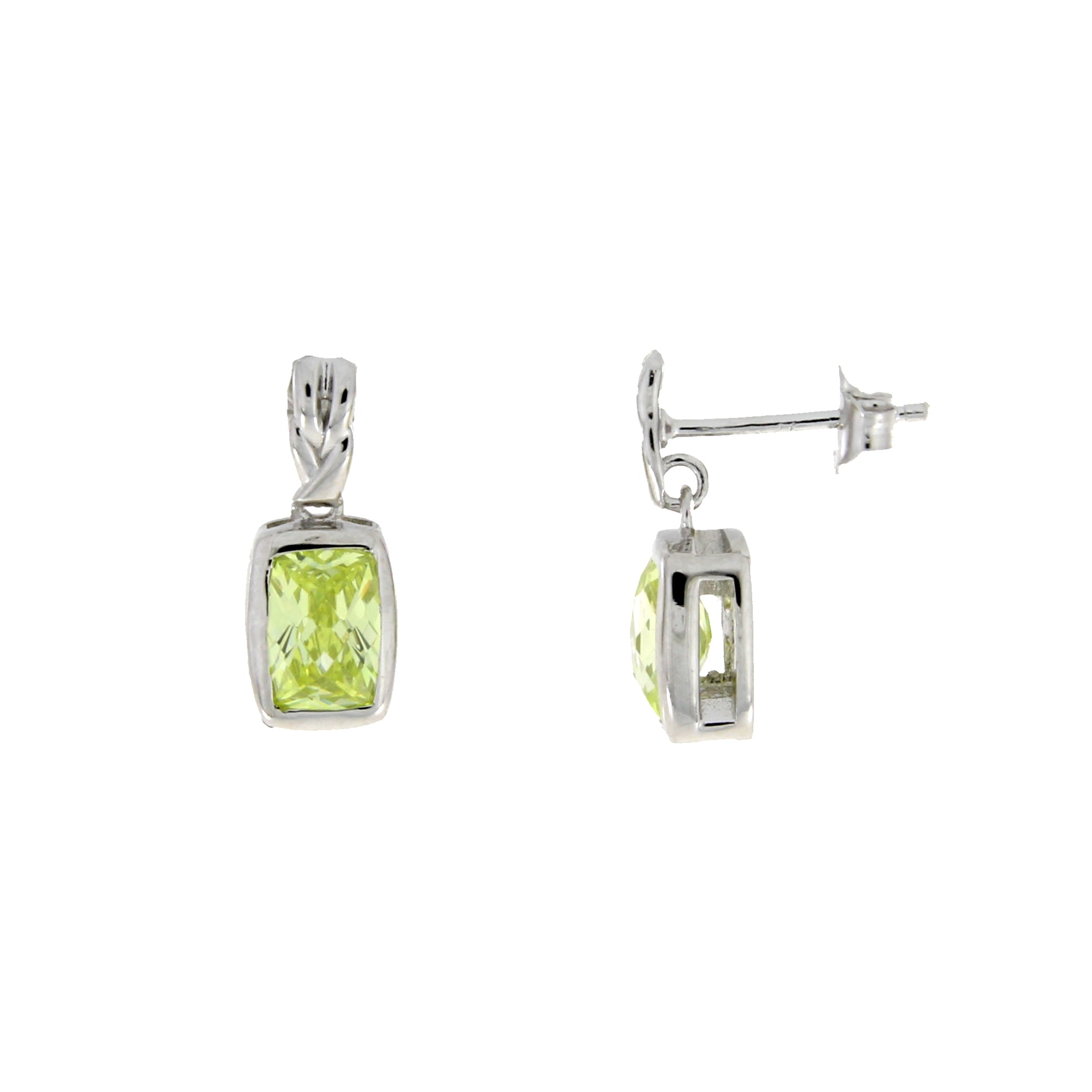 Cubic Zirconium Dangle Earrings Sterling Silver on sale at MyriadMart