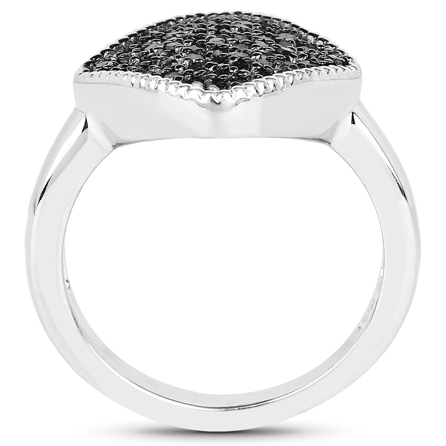 0.24 Carat Genuine Black Diamond .925 Sterling Silver Ring on sale at MyriadMart