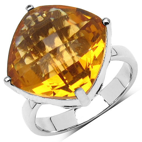 9.05 Carat Genuine Citrine .925 Sterling Silver Ring on sale at MyriadMart