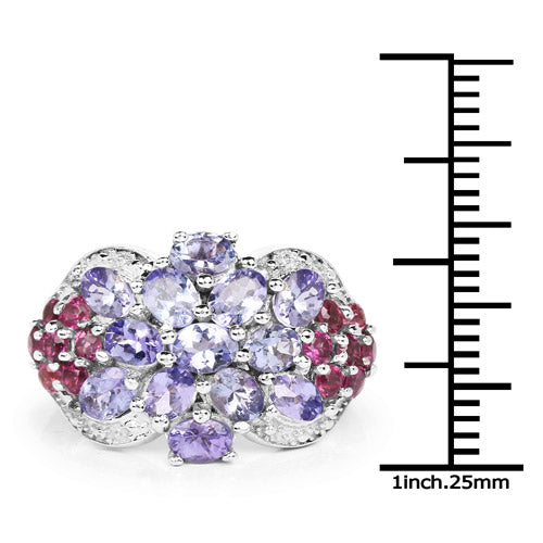 2.70 Carat Genuine Tanzanite .925 Sterling Silver Ring on sale at MyriadMart