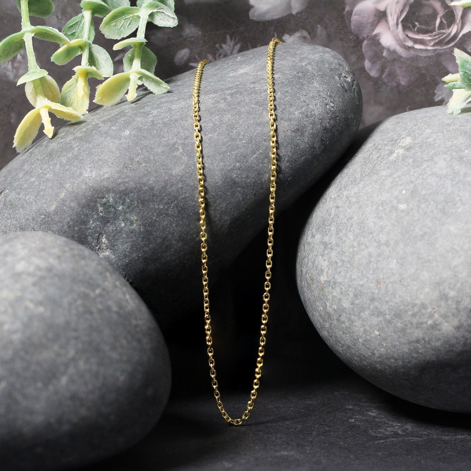 14k Yellow Gold Diamond Cut Cable Link Chain 1.4mm on sale at MyriadMart
