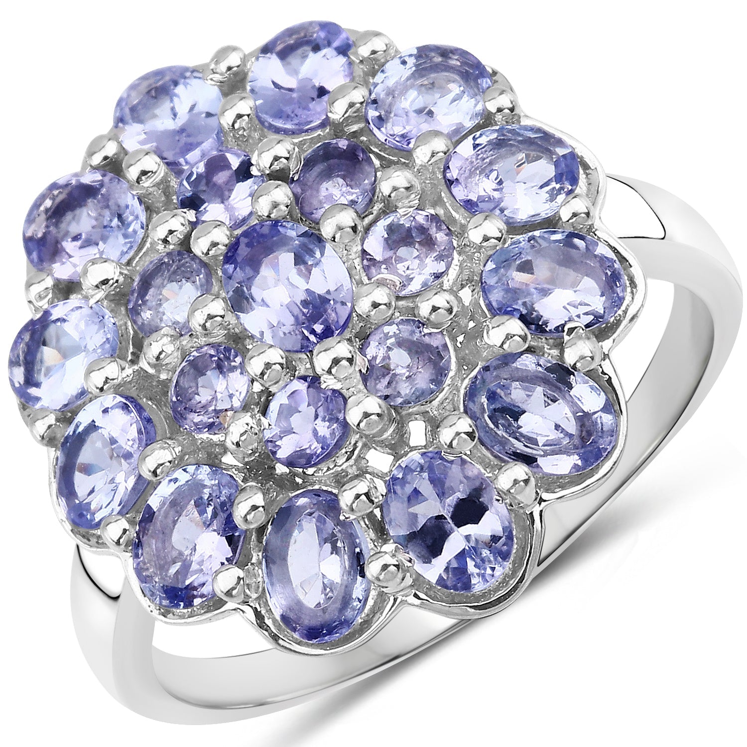 2.70 Carat Genuine Tanzanite .925 Sterling Silver Ring on sale at MyriadMart