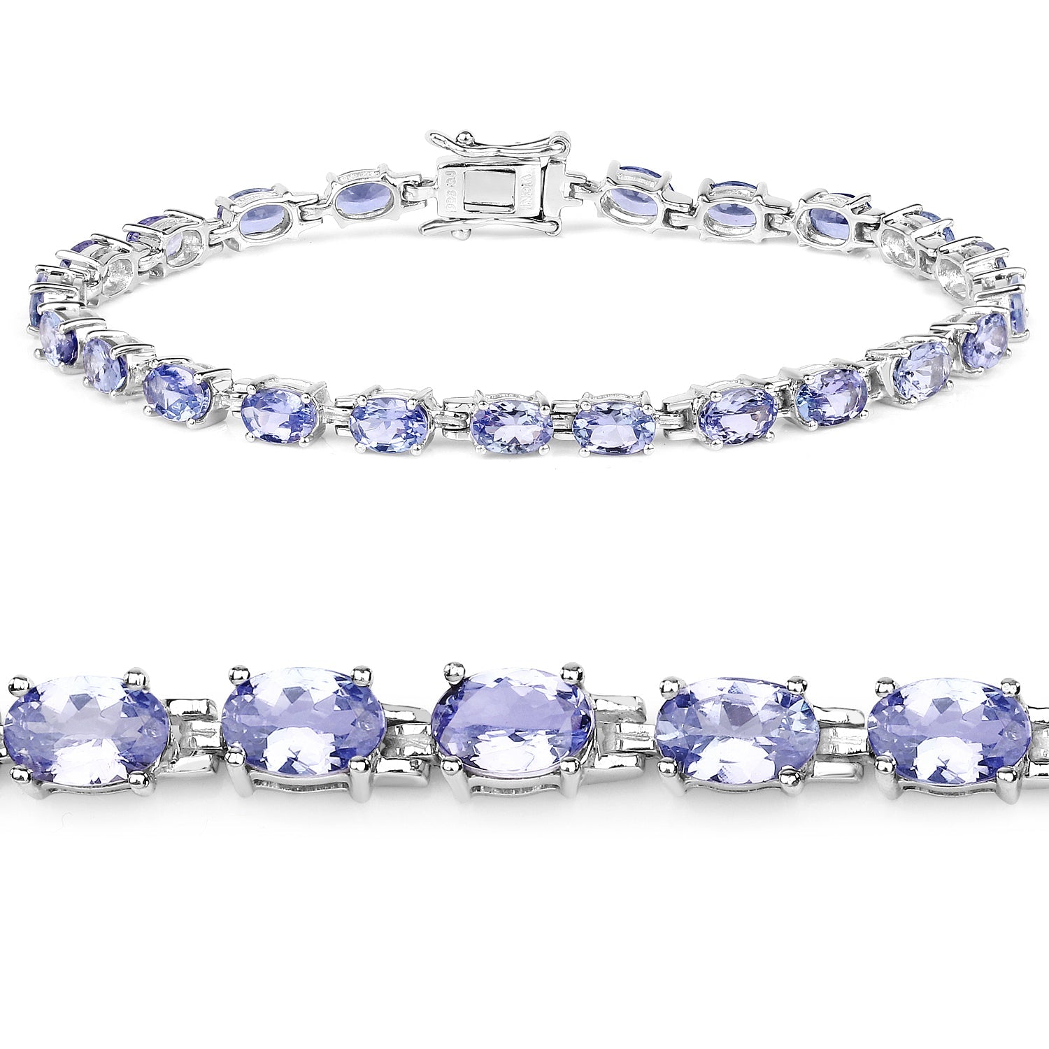 9.68 Carat Genuine Tanzanite .925 Sterling Silver Bracelet on sale at MyriadMart