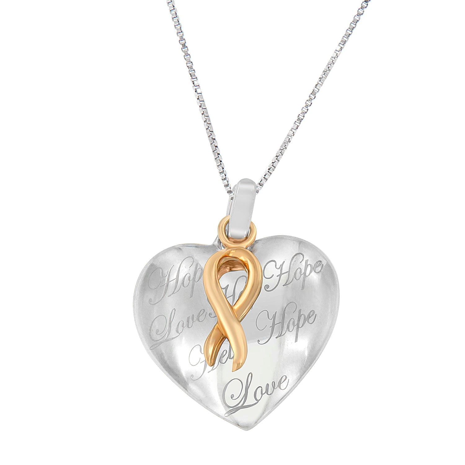10K Yellow Gold Over Silver Heart Pendant Necklace on sale at MyriadMart