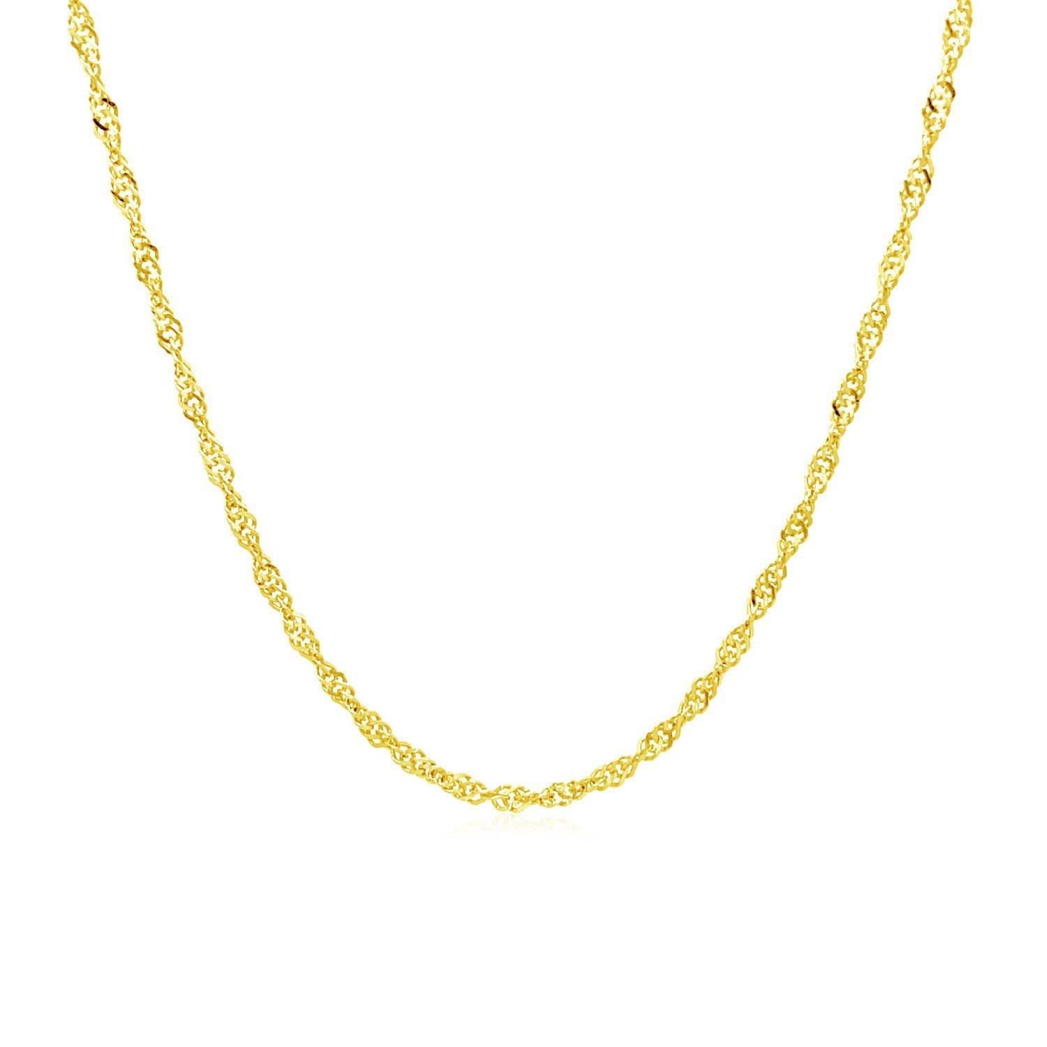10k Yellow Gold Singapore Chain 1.5mm on sale at MyriadMart