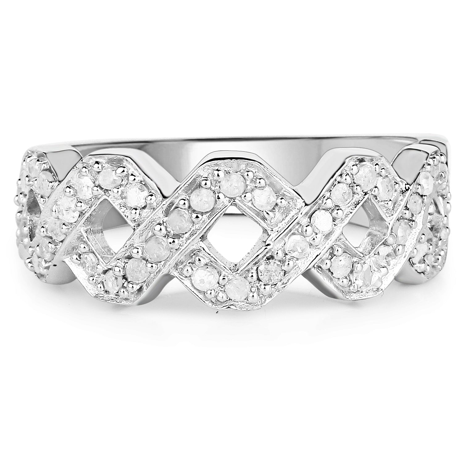 0.40 Carat Genuine White Diamond .925 Sterling Silver Ring on sale at MyriadMart
