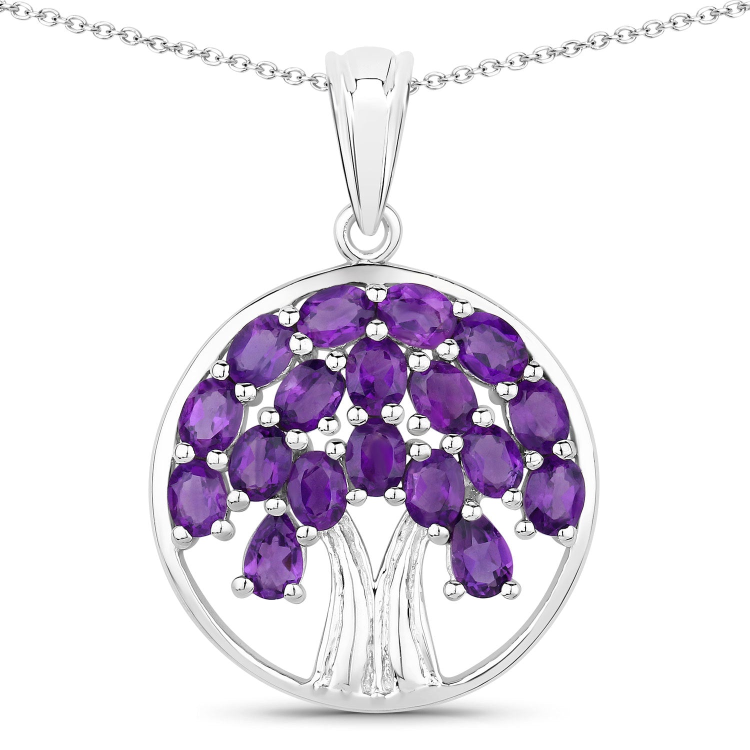 2.94 Carat Genuine Amethyst .925 Sterling Silver Pendant on sale at MyriadMart