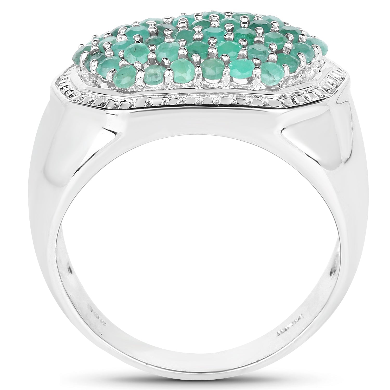 1.43 Carat Genuine Emerald .925 Sterling Silver Ring on sale at MyriadMart
