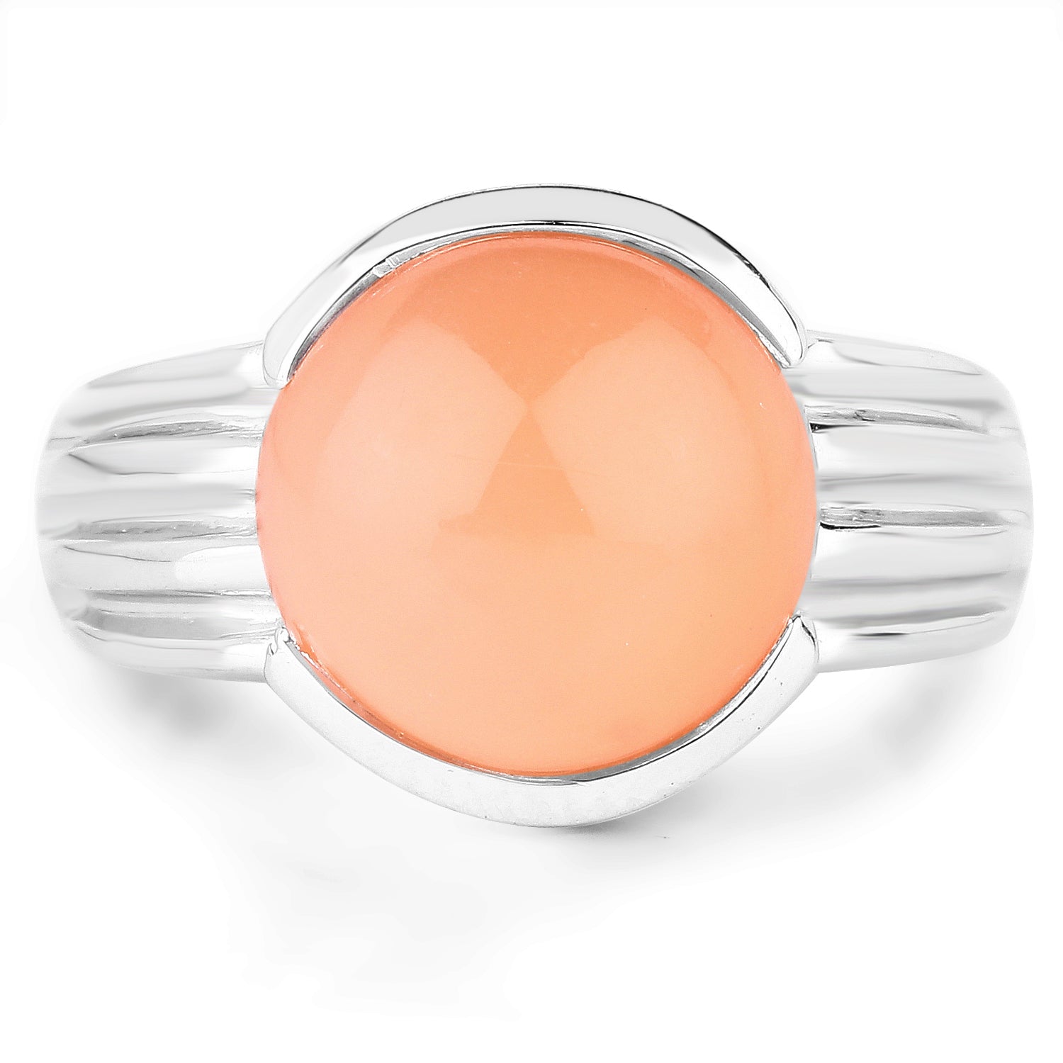 6.00 Carat Genuine Peach Moonstone .925 Sterling Silver Ring on sale at MyriadMart