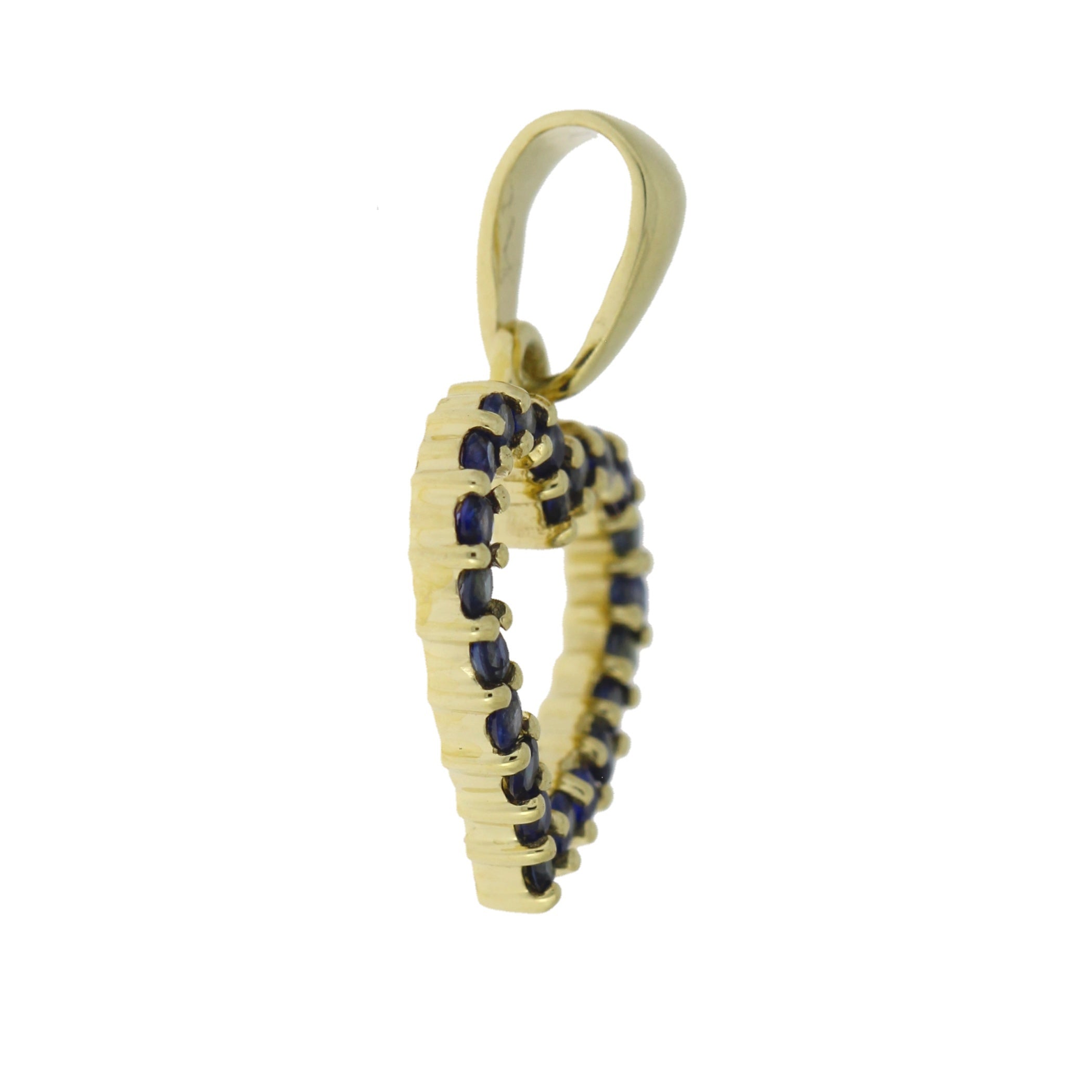 .37ct Sapphire Heart Love Pendant 10KT Yellow Gold on sale at MyriadMart