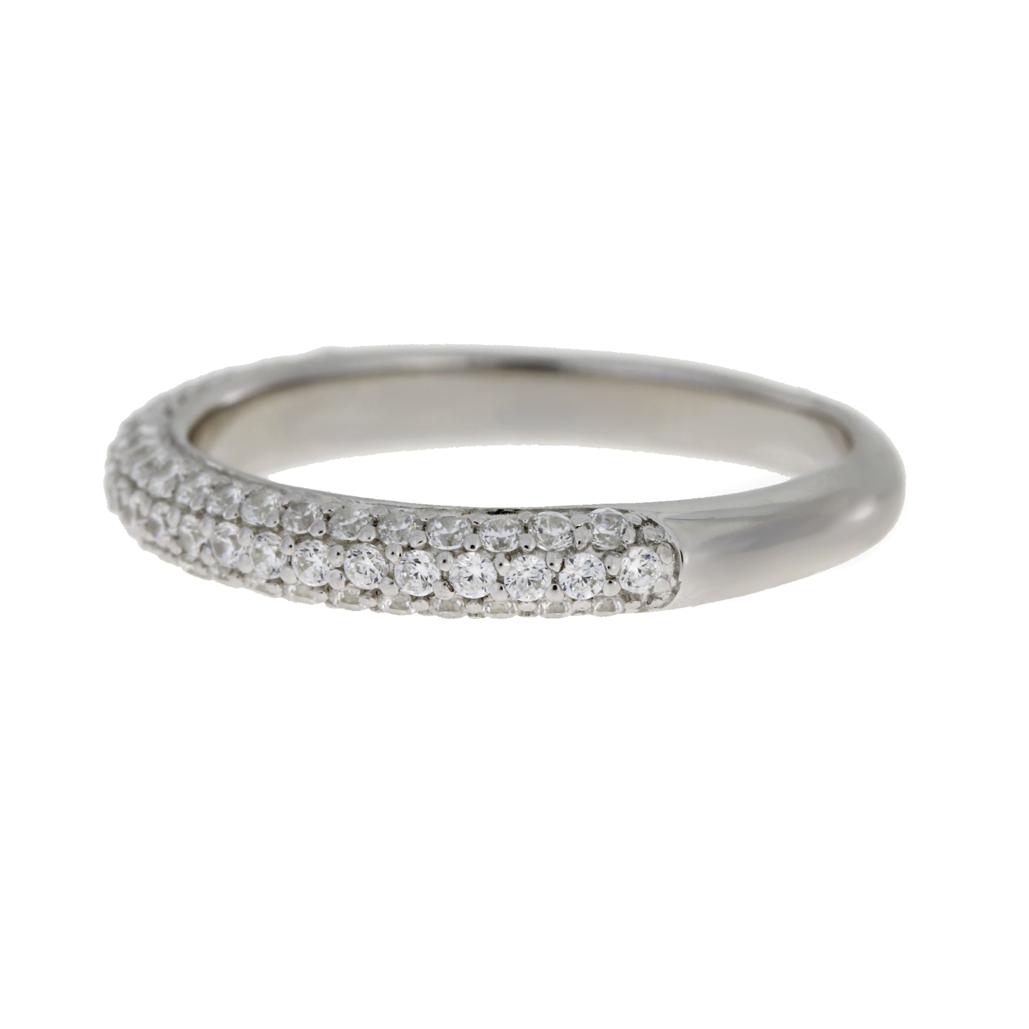 Cubic Zirconium Wedding Band Ring Sterling Silver on sale at MyriadMart