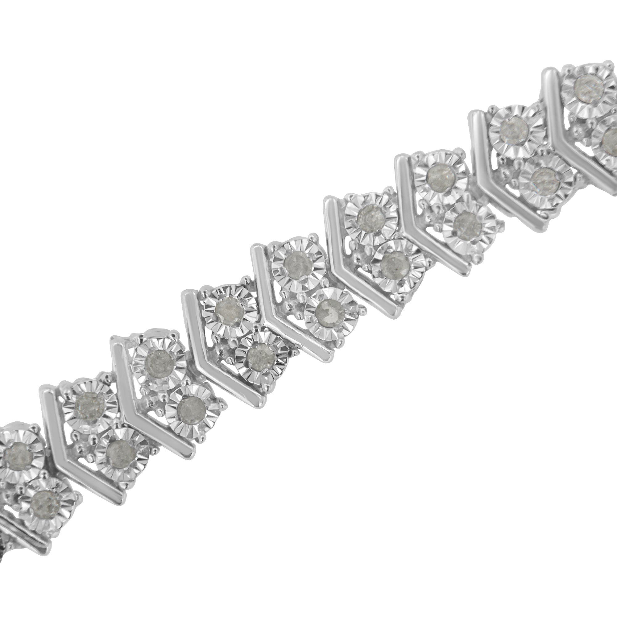 .925 Sterling Silver 1.0 cttw Diamond "Arrow" Shape Tennis Link Bracelet I-J Color, I3 Clarity -7.25" on sale at MyriadMart