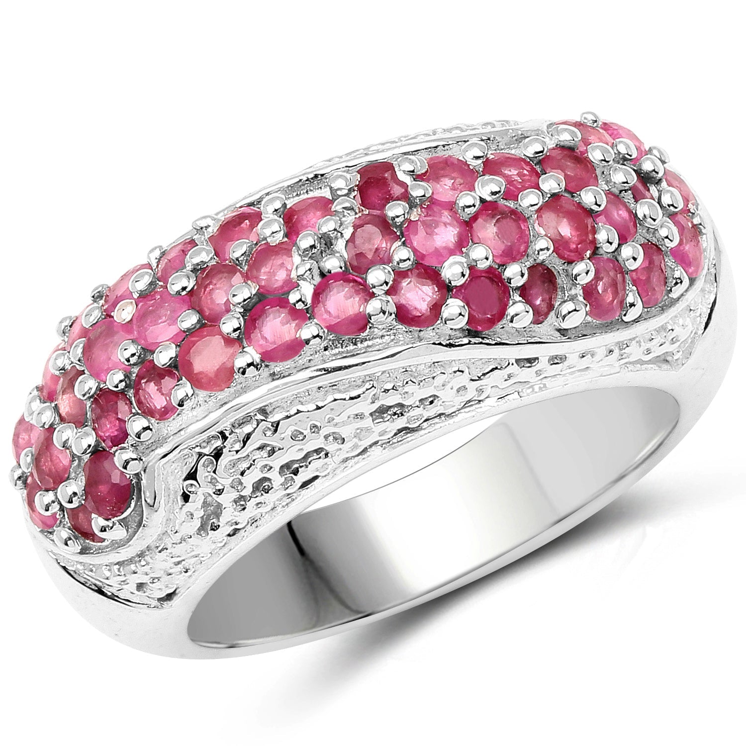 1.81 Carat Genuine Ruby and White Zircon .925 Sterling Silver Ring on sale at MyriadMart