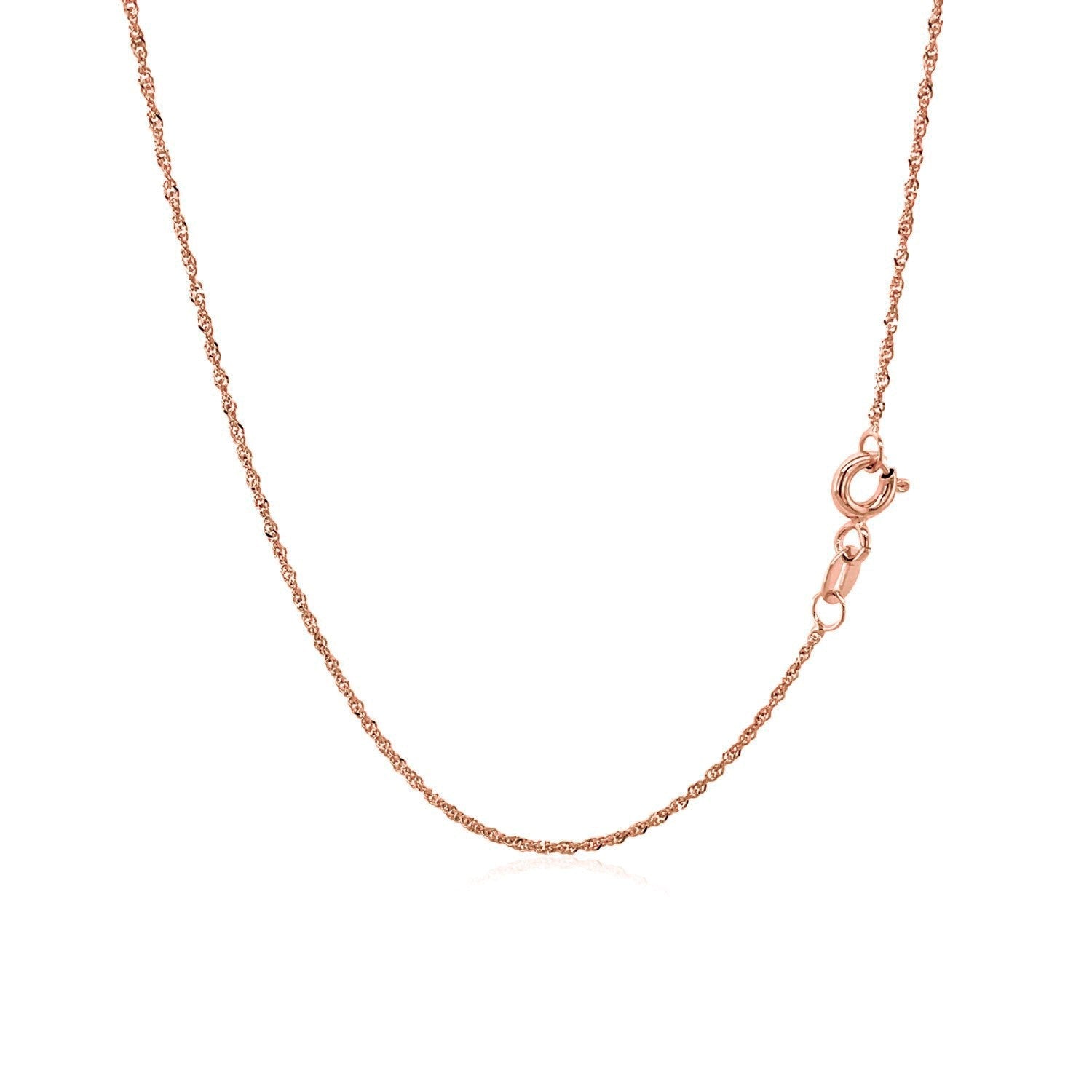 14k Rose Gold Singapore Chain 1.0mm on sale at MyriadMart