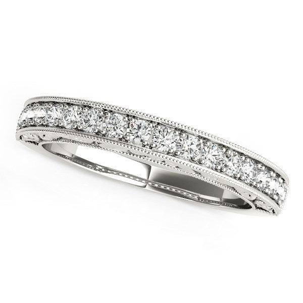 14k White Gold Antique Prong Set Diamond Wedding Ring 1/3 cttw on sale at MyriadMart