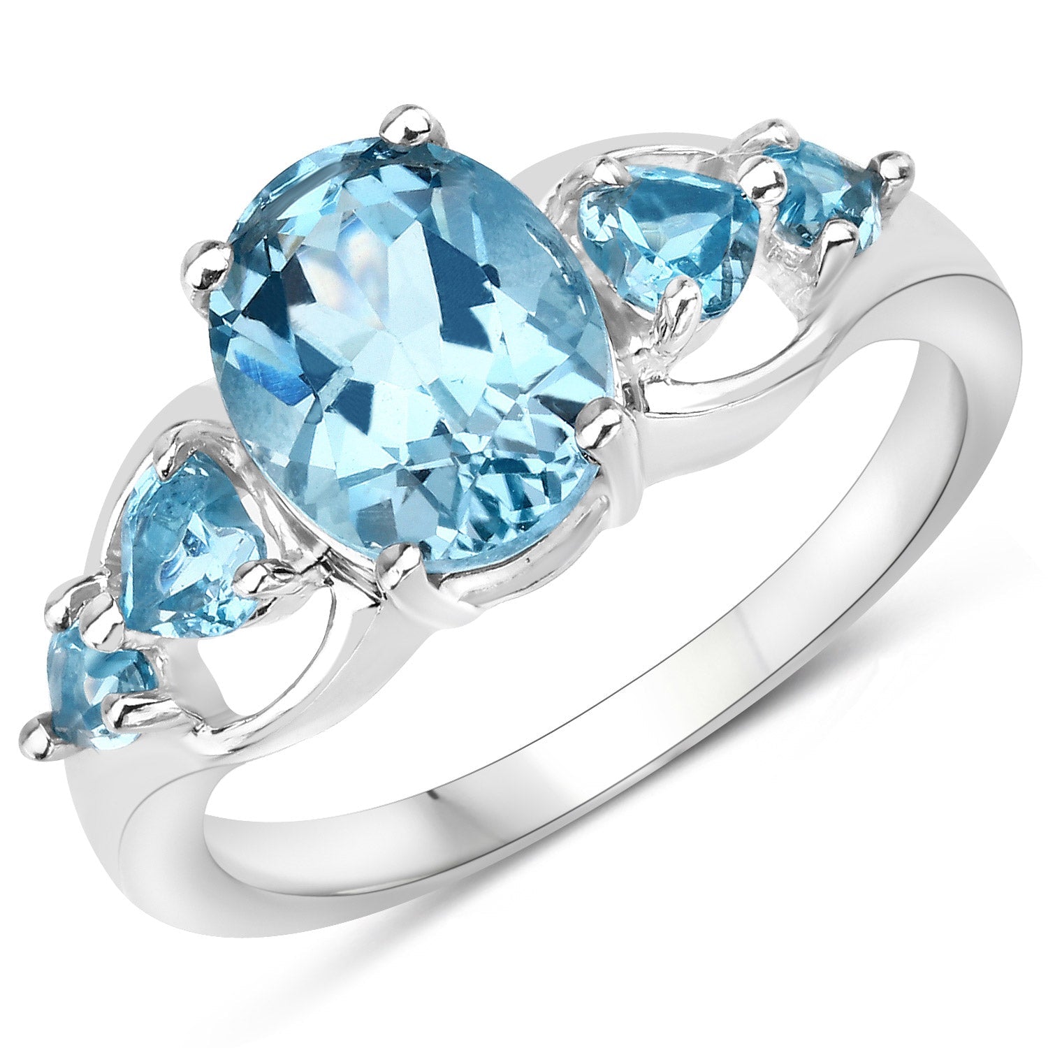 3.37 Carat Genuine Swiss Blue Topaz .925 Sterling Silver Ring on sale at MyriadMart