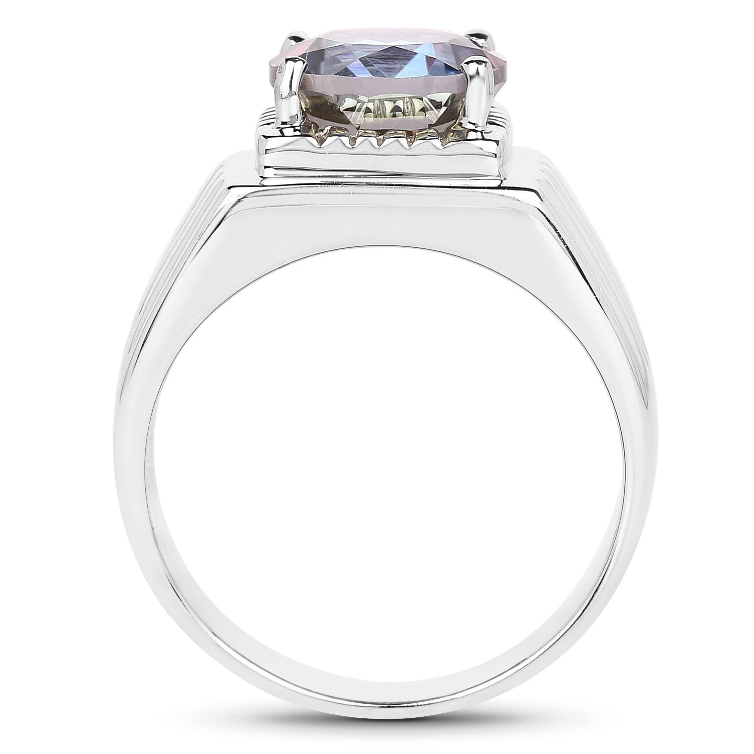 4.75 Carat Genuine Mystic Topaz .925 Sterling Silver Ring on sale at MyriadMart