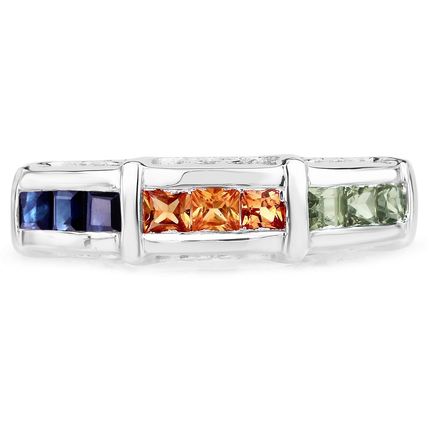 1.08 Carat Genuine Multi Sapphire .925 Sterling Silver Ring on sale at MyriadMart