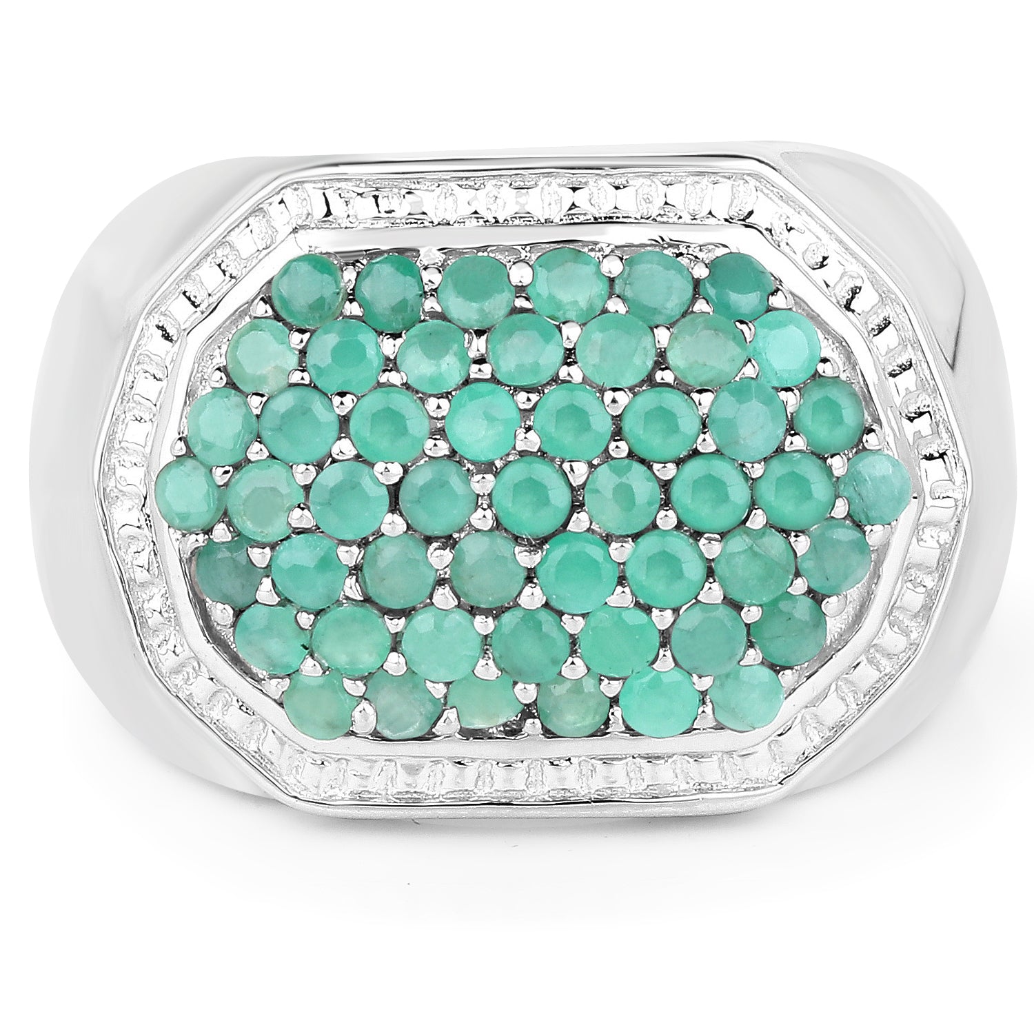1.43 Carat Genuine Emerald .925 Sterling Silver Ring on sale at MyriadMart