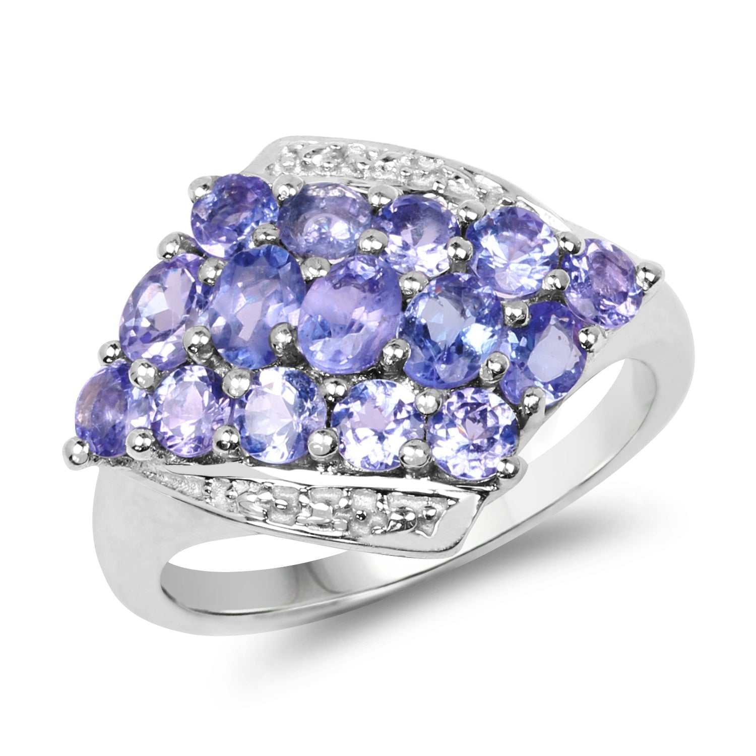 1.85 Carat Genuine Tanzanite .925 Sterling Silver Ring on sale at MyriadMart
