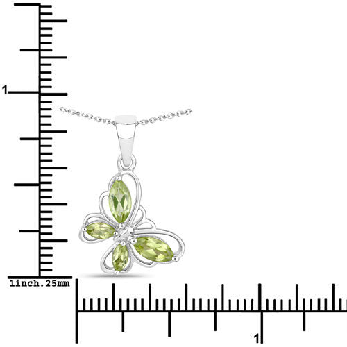 0.64 Carat Genuine Peridot .925 Sterling Silver Pendant on sale at MyriadMart