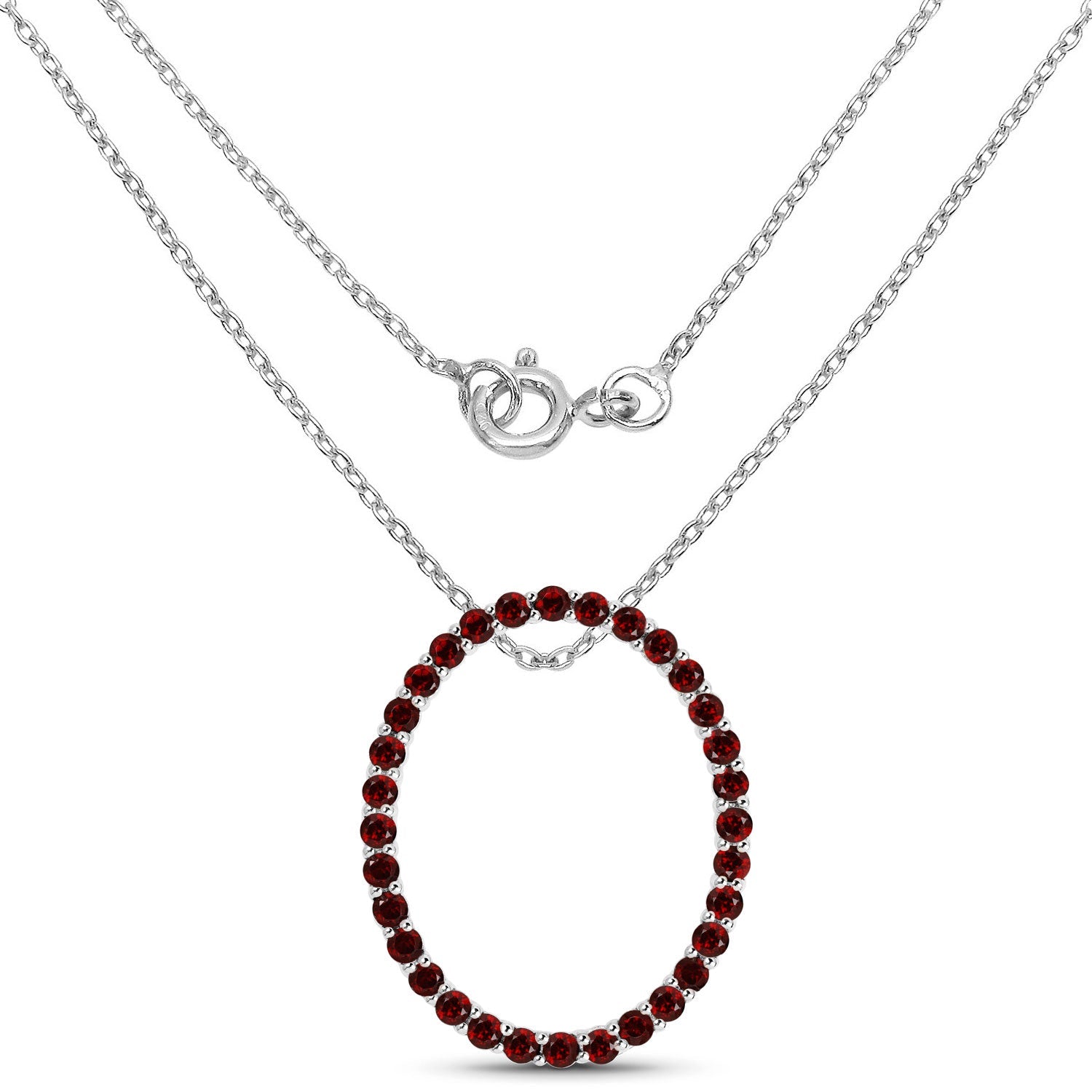 3.52 Carat Genuine Garnet .925 Sterling Silver Pendant on sale at MyriadMart
