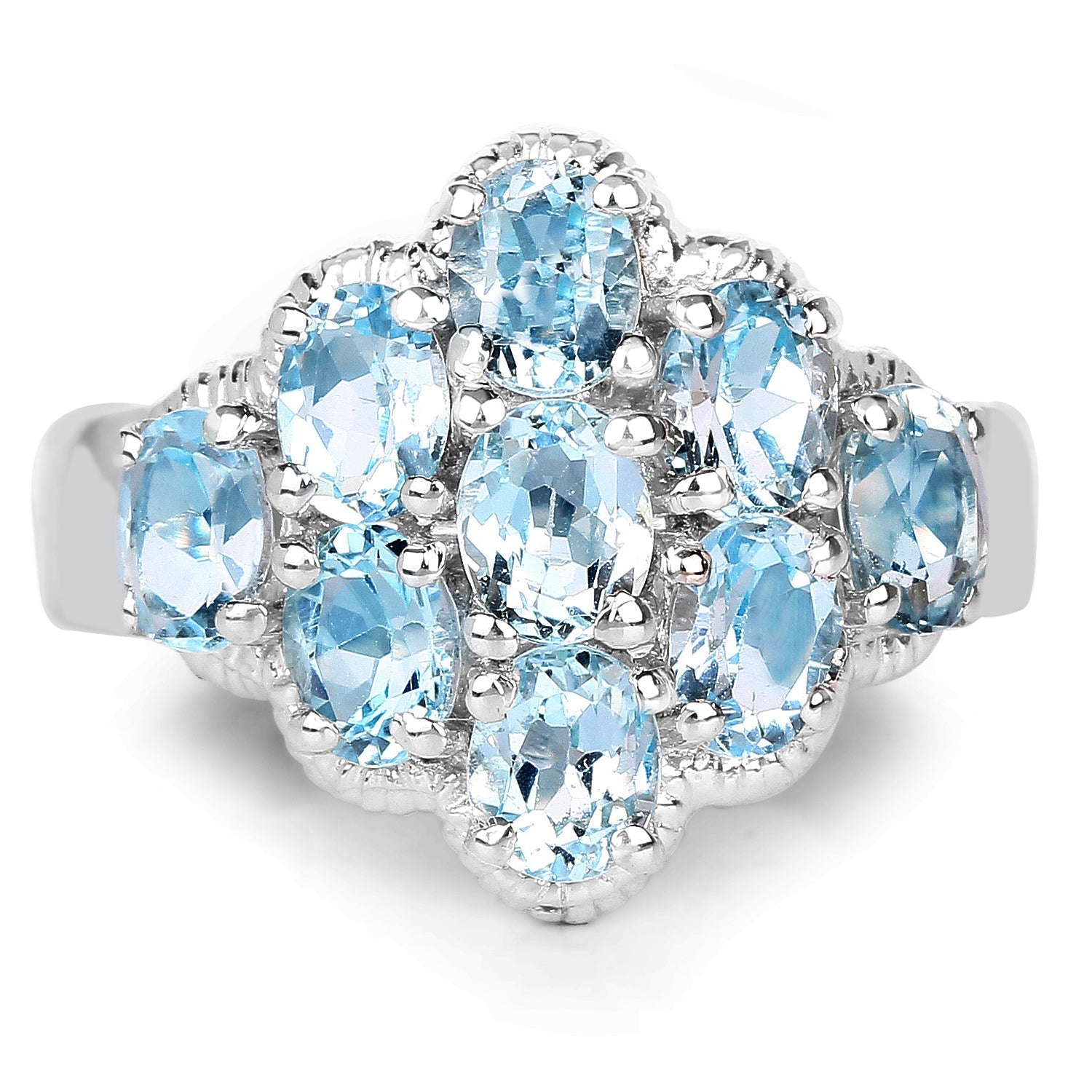 3.24 Carat Genuine Blue Topaz .925 Sterling Silver Ring on sale at MyriadMart