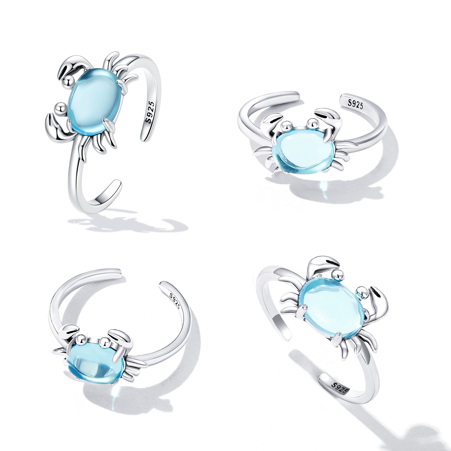 925 Sterling Silver Ring with Transparent Glass, 0.15cm Width, Crafted for Unisex on sale at MyriadMart