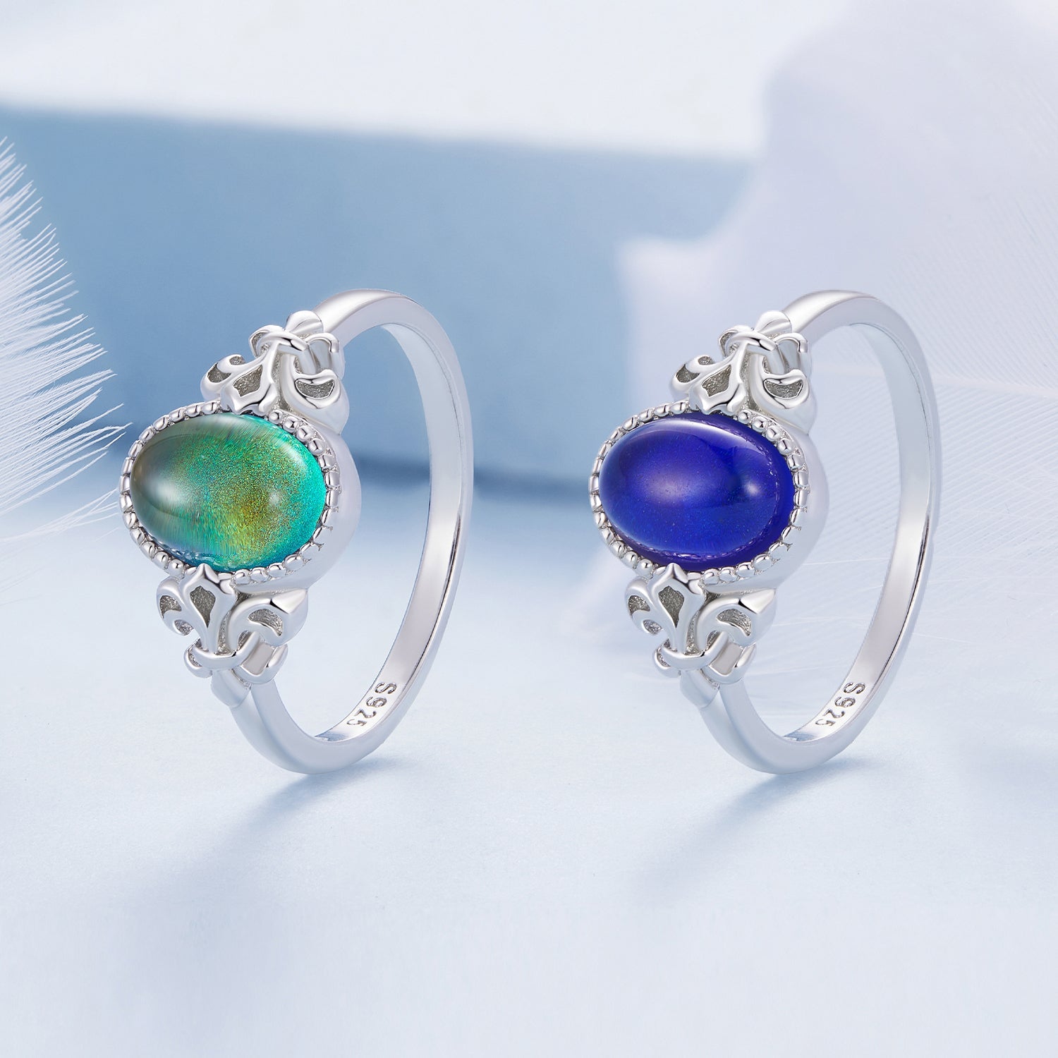 925 Sterling Silver Ring 1.7mm Size 6.0 with Transparent Glass for Women on sale at MyriadMart