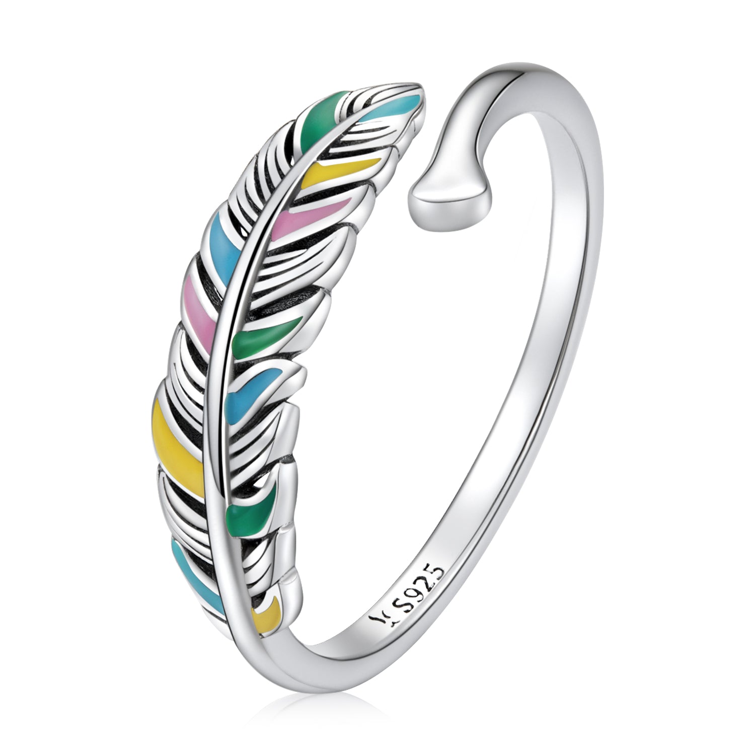 925 Sterling Silver Enamel Oxidized Ring for Women on sale at MyriadMart