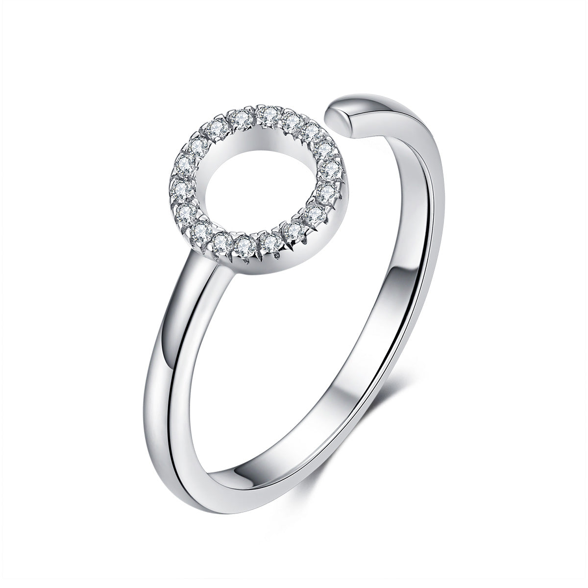 925 Sterling Silver Ring with Pavé Set CZ on sale at MyriadMart