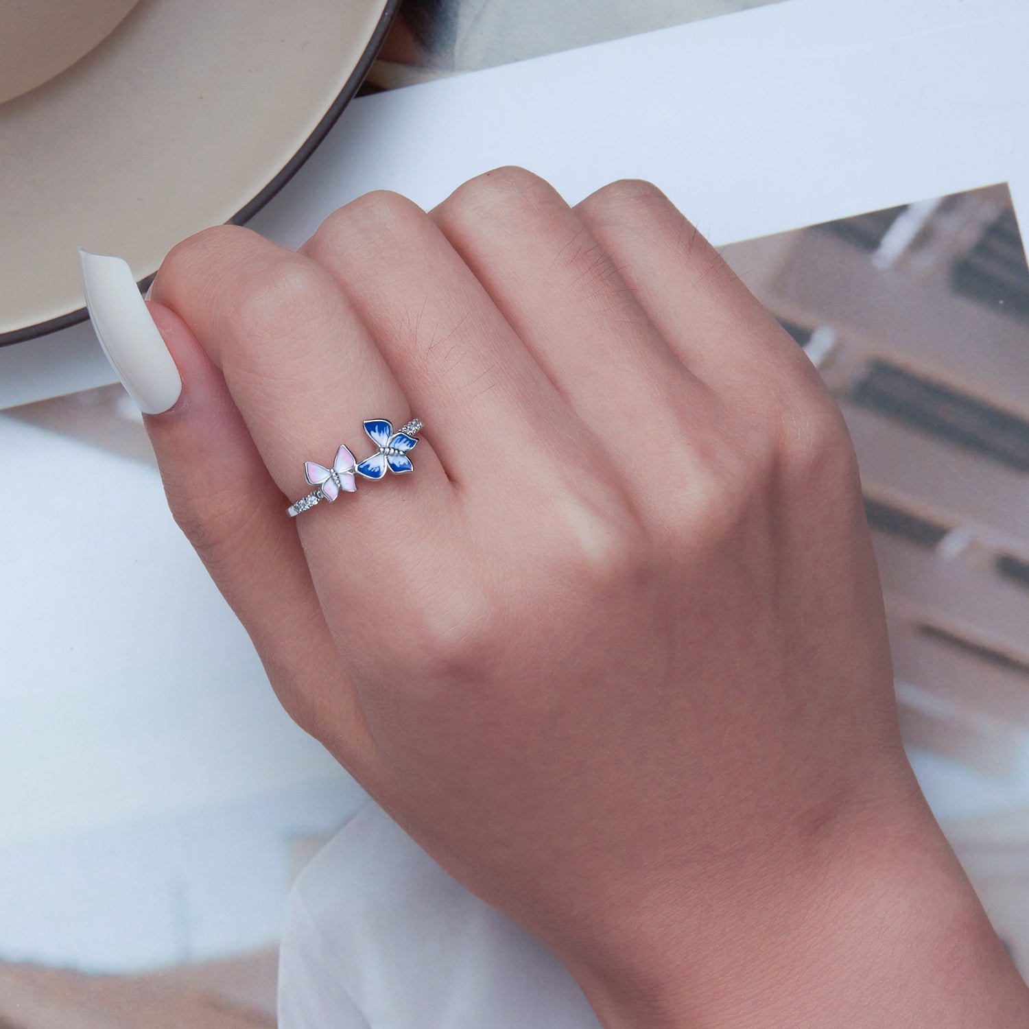 925 Sterling Silver Enamel Plated Ring Size 6 for Women on sale at MyriadMart