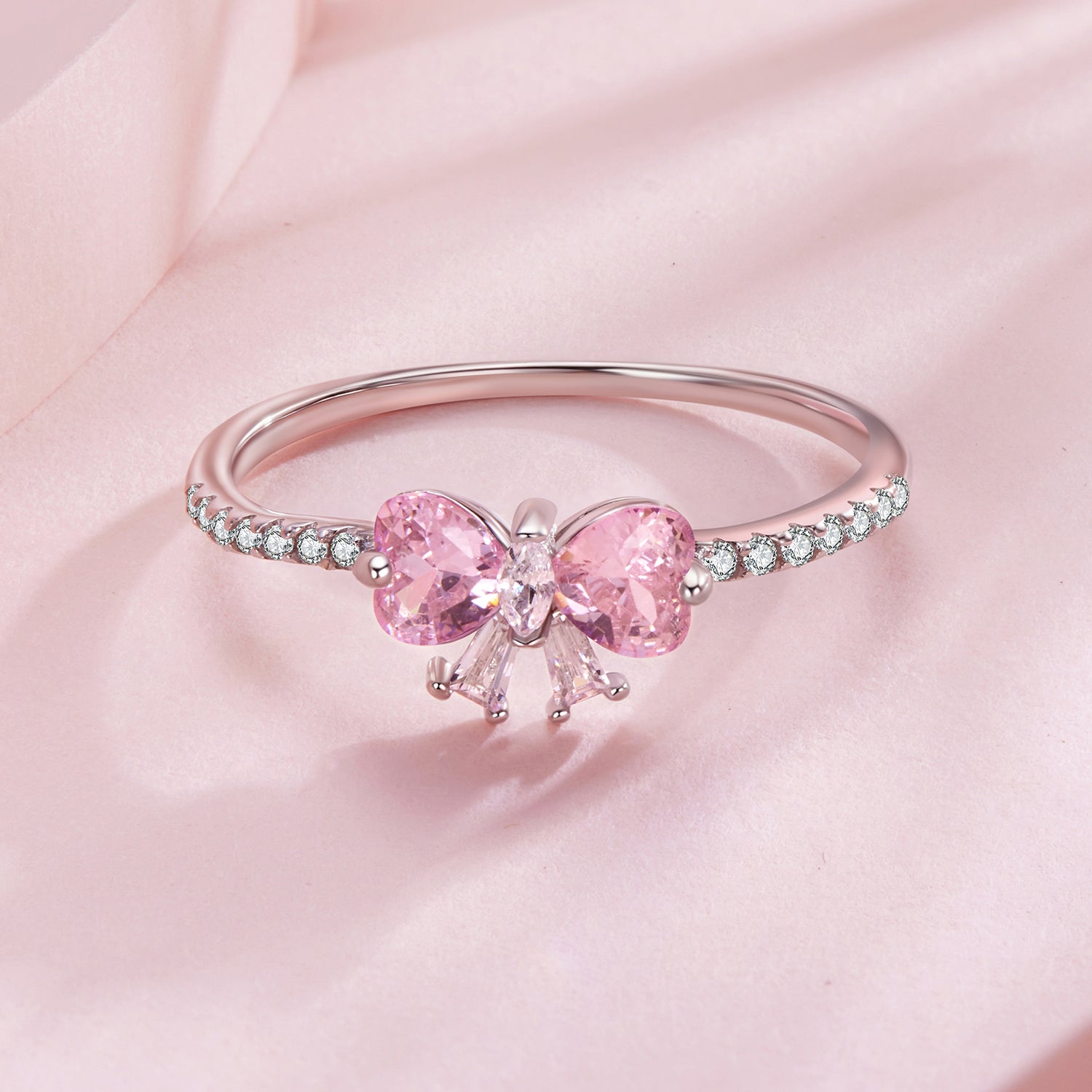 925 Sterling Silver Plated White Gold 0.65cm Pendant Ring Size 6 for Women on sale at MyriadMart