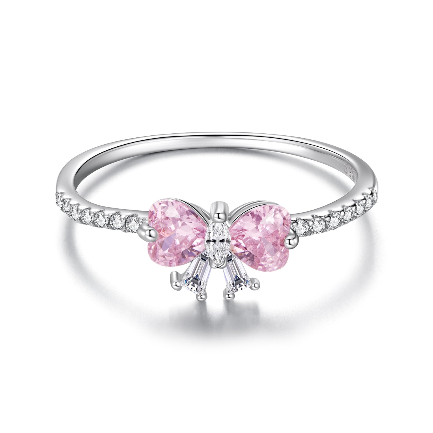 925 Sterling Silver Plated White Gold 0.65cm Pendant Ring Size 6 for Women on sale at MyriadMart
