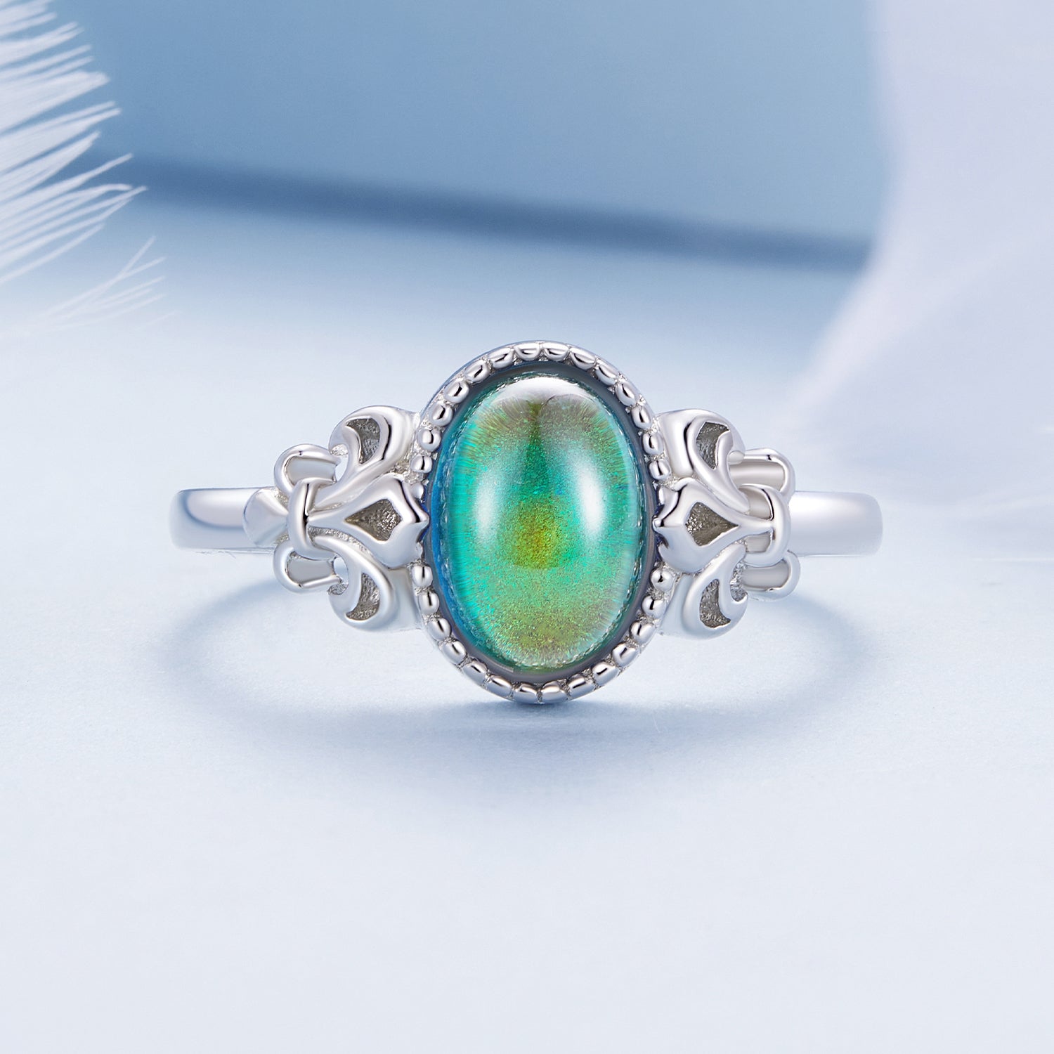 925 Sterling Silver Ring 1.7mm Size 6.0 with Transparent Glass for Women on sale at MyriadMart