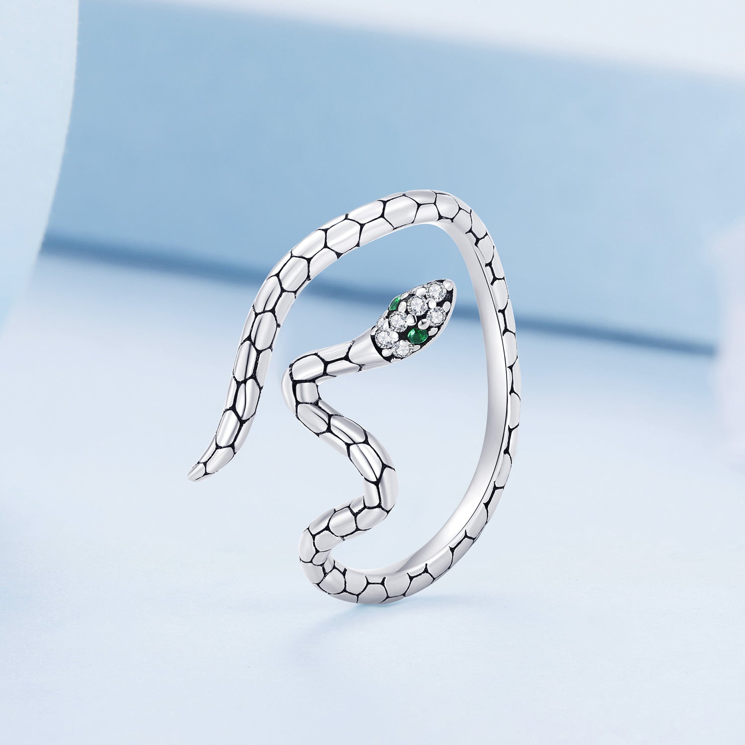 925 Sterling Silver Pavé Setting CZ Oxidized Silver Ring for Women on sale at MyriadMart