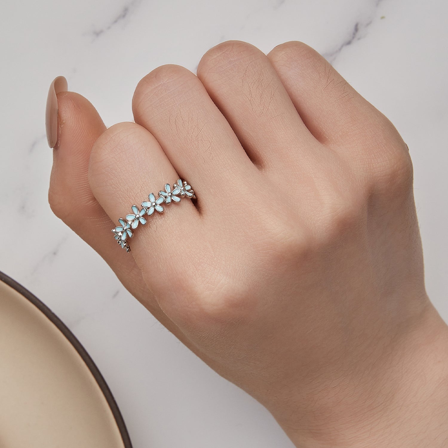 925 Sterling Silver Enamel Process Plated Platinum Ring Size 6 for Women on sale at MyriadMart