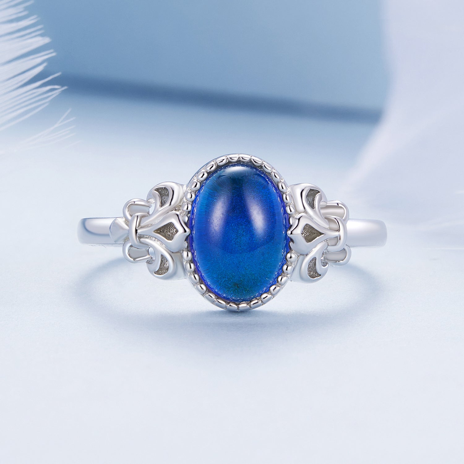 925 Sterling Silver Ring 1.7mm Size 6.0 with Transparent Glass for Women on sale at MyriadMart