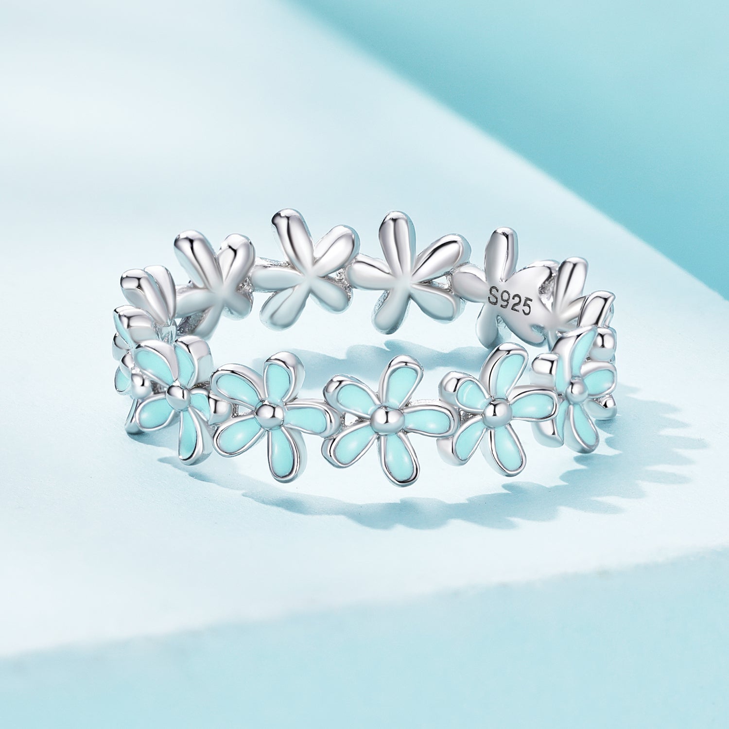 925 Sterling Silver Enamel Process Plated Platinum Ring Size 6 for Women on sale at MyriadMart