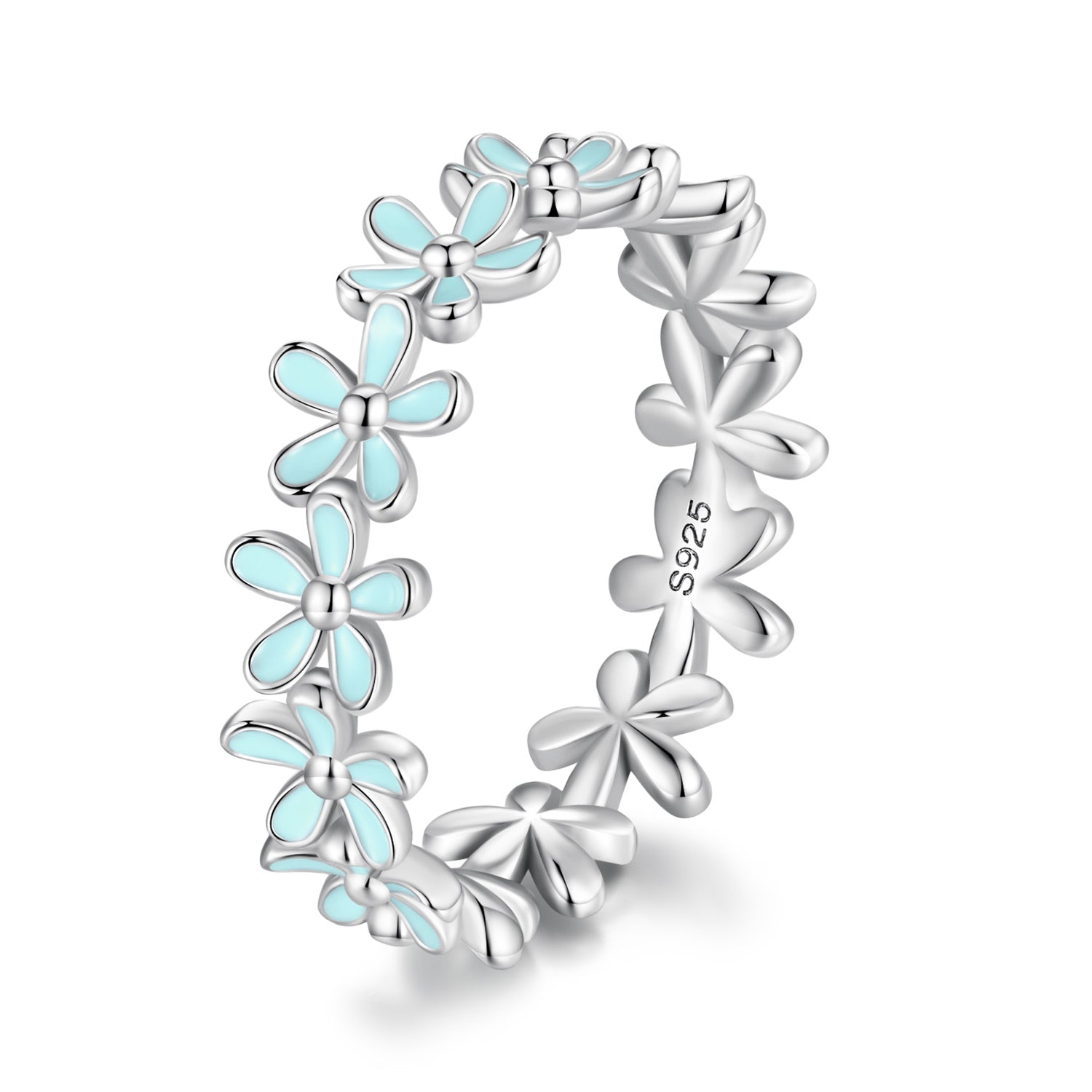 925 Sterling Silver Enamel Process Plated Platinum Ring Size 6 for Women on sale at MyriadMart