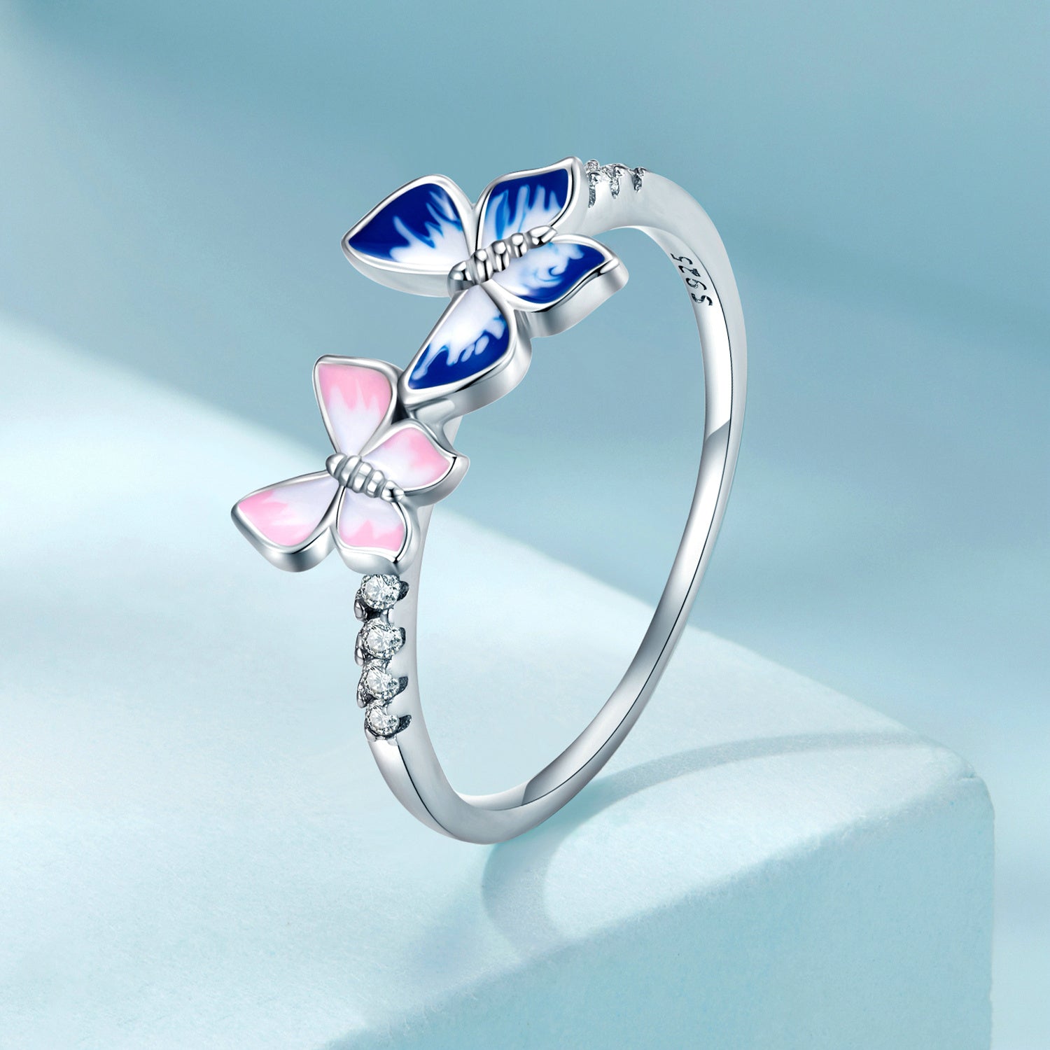 925 Sterling Silver Enamel Plated Ring Size 6 for Women on sale at MyriadMart