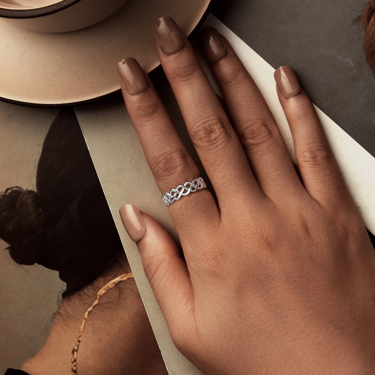 925 Sterling Silver and White Gold 0.5cm Ring Size 6.0 on sale at MyriadMart